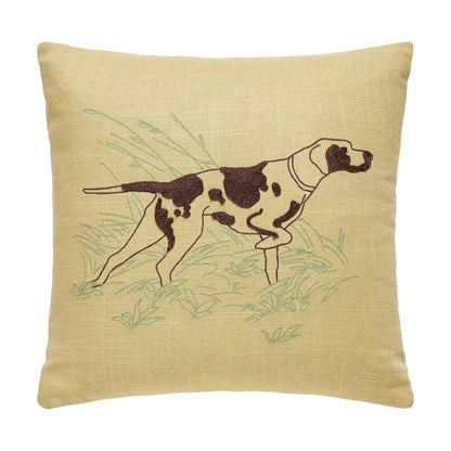 CAMP WANDAWEGA POINTER CHAINSTITCHED PILLOW- Camp W