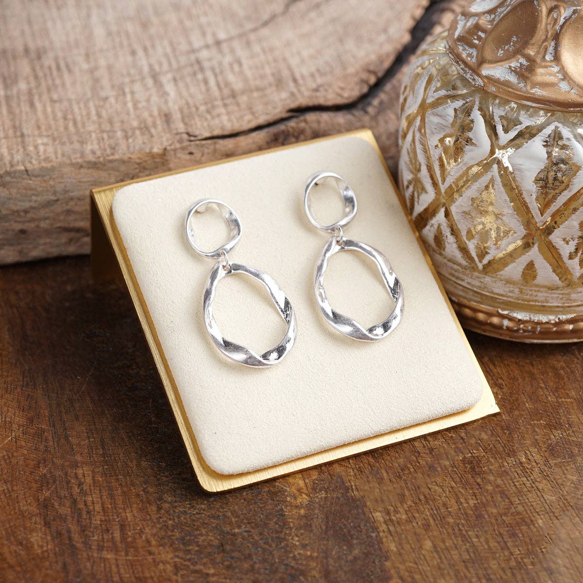 Wanderlight – Textured Tear Drop Earrings