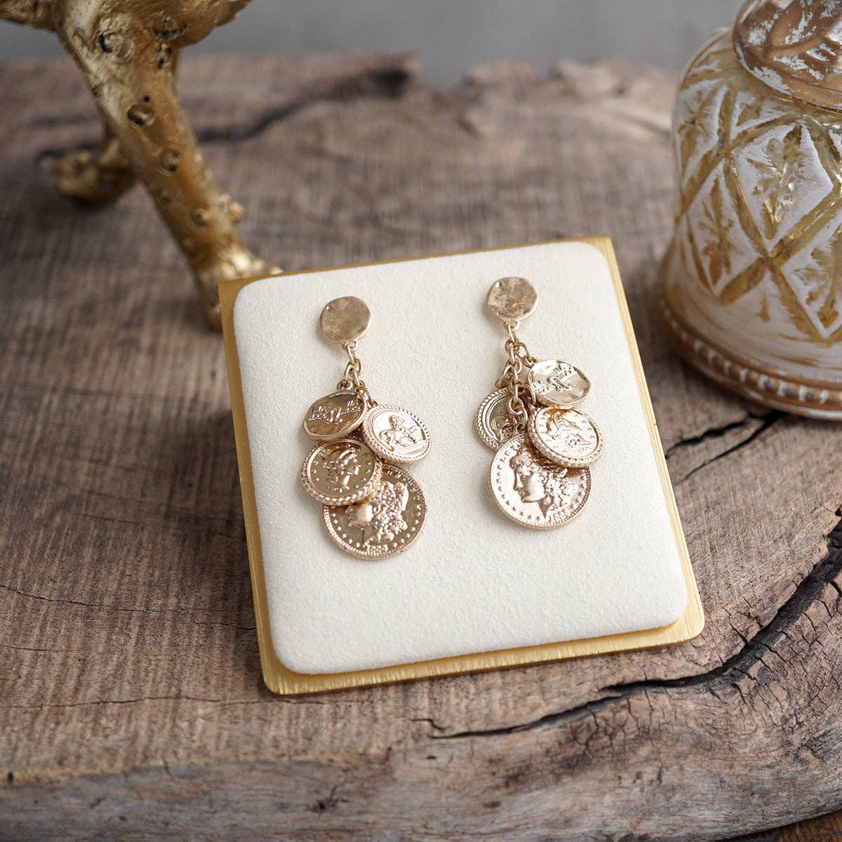 Starlit Relics – Coin Chandelier Statement Earrings