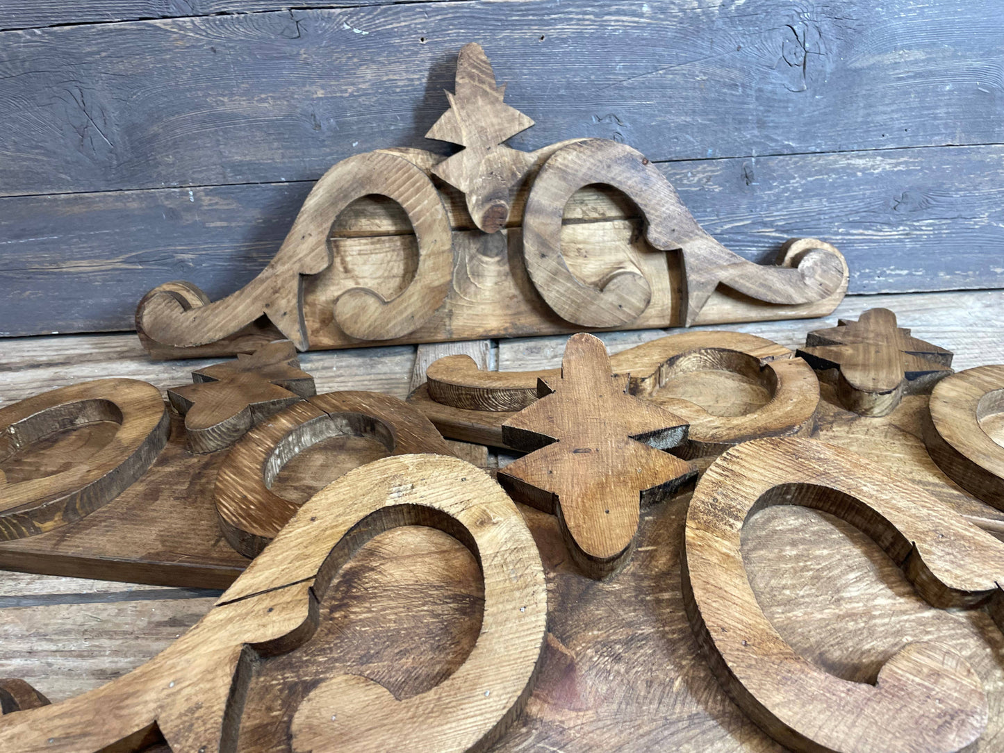 Benton Rustic Wall Door Topper-Waxed Brown-ER-24x10 inches