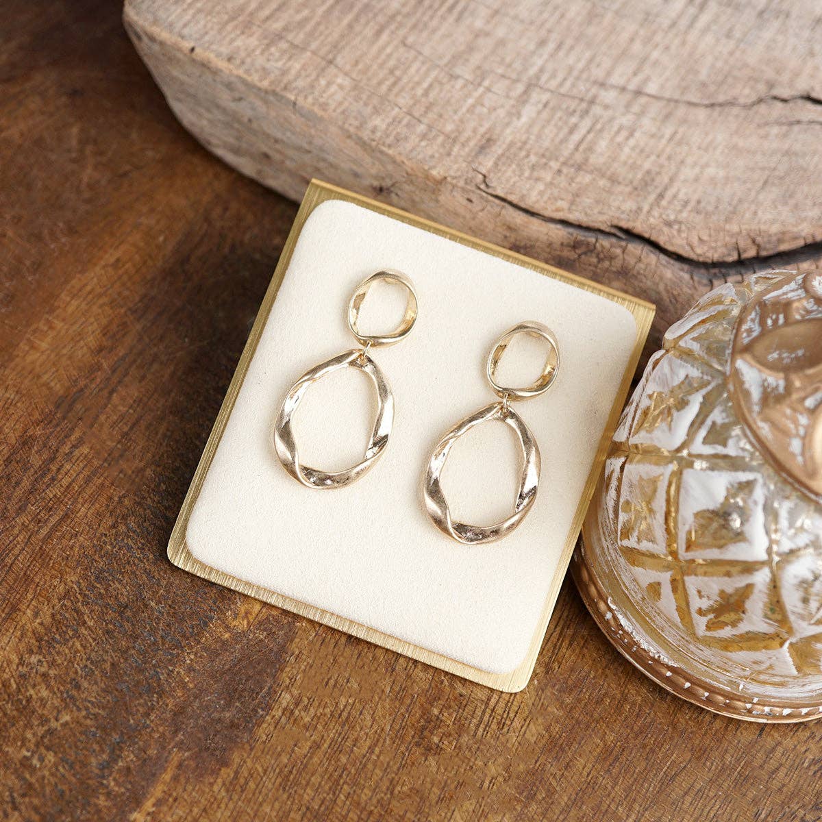 Wanderlight – Textured Tear Drop Earrings