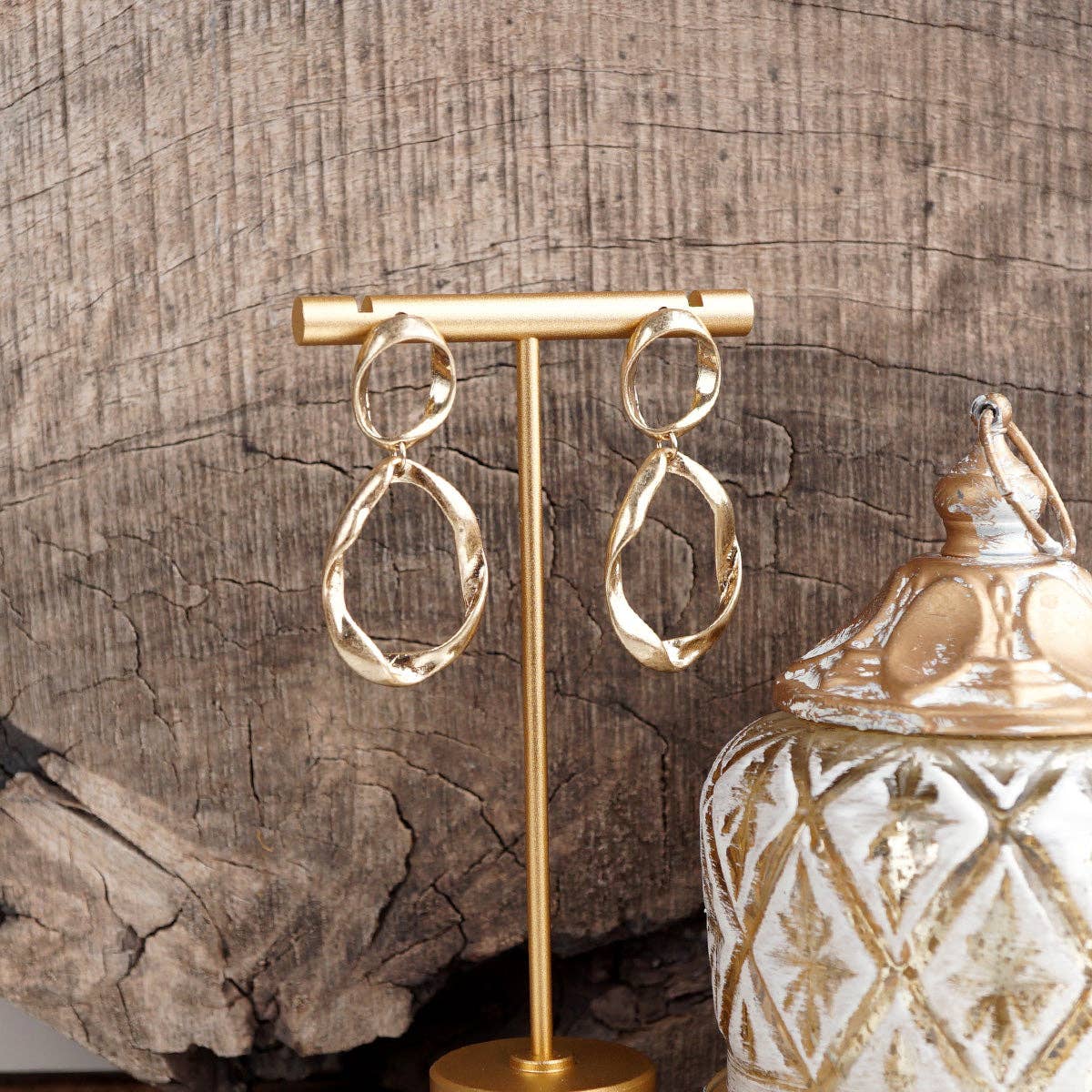Wanderlight – Textured Tear Drop Earrings