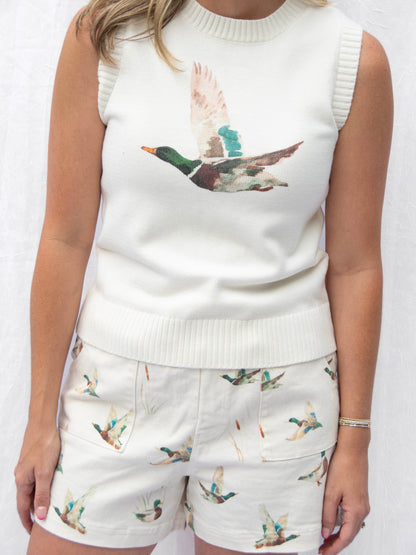 In Flight Waterfowl Sweater Tank Top