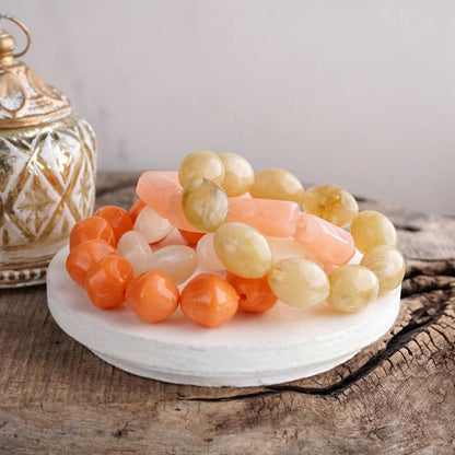 Sorbet Stack – Set of 4 Chunky Acrylic Stretch Summer Bracelets