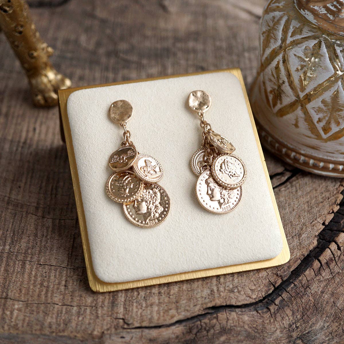 Starlit Relics – Coin Chandelier Statement Earrings