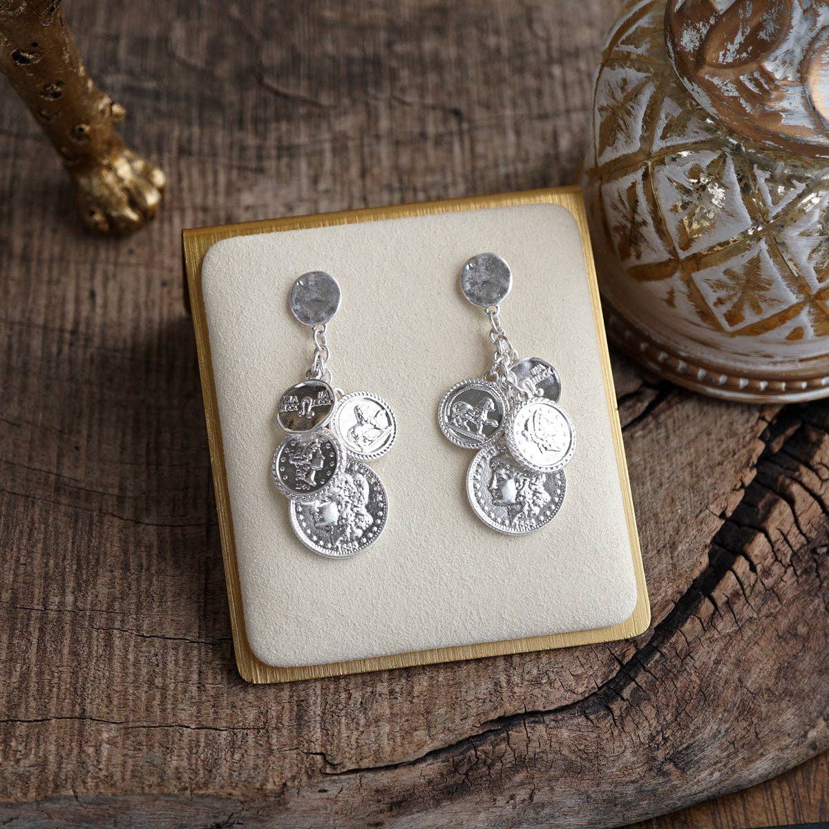 Starlit Relics – Coin Chandelier Statement Earrings