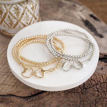 Bit of Shine – Set of 3 Stretch Bracelets with Horse Bit